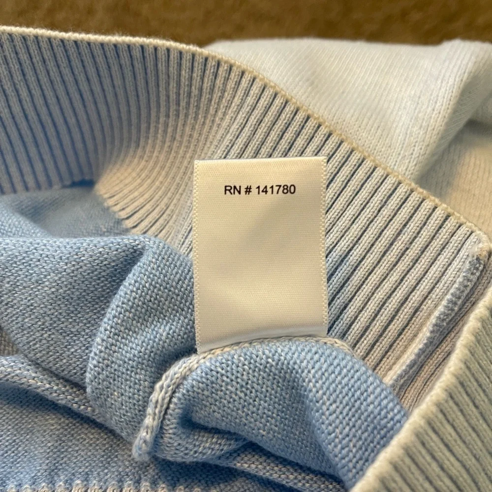Bobby Jones Pima Cotton Argyle design pale blue lightweight sweater vest XL